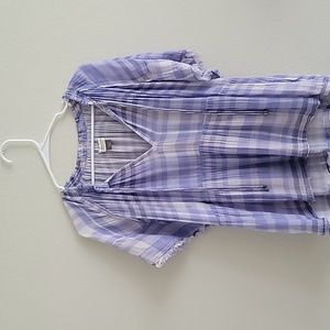Size S purple gingham/plaid Anthropologie top